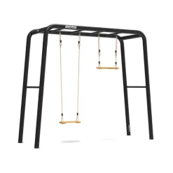 Aire de jeux métallique avec balançoire et trapèze - Playbase BERG Taille M