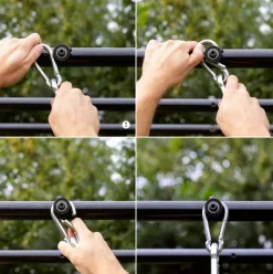 Aire de jeux métallique avec balançoire et trapèze - Playbase BERG Taille M