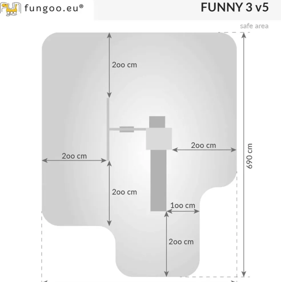 Aire de jeux avec bac à sable et 1 balançoire en bois Funny3 de Fungoo