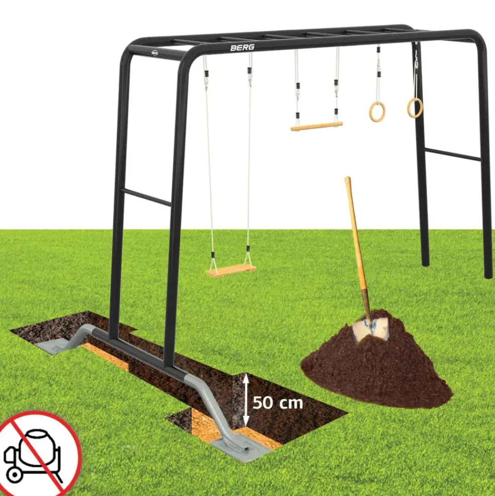 Aire de jeux avec siège bébé, balançoire et trapèze Playbase BERG L