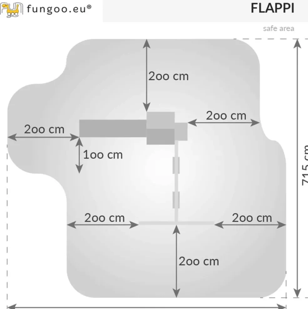 Aire de jeux avec toboggan et 2 balançoires Flappi de chez Fungoo