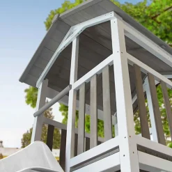 Aire de jeux Beach Tower Axi - 1 balançoire bois et toboggan bleu