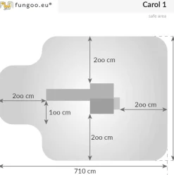 Aire de jeux Carol1 avec toboggan bleu et mur d'escalade de Fungoo