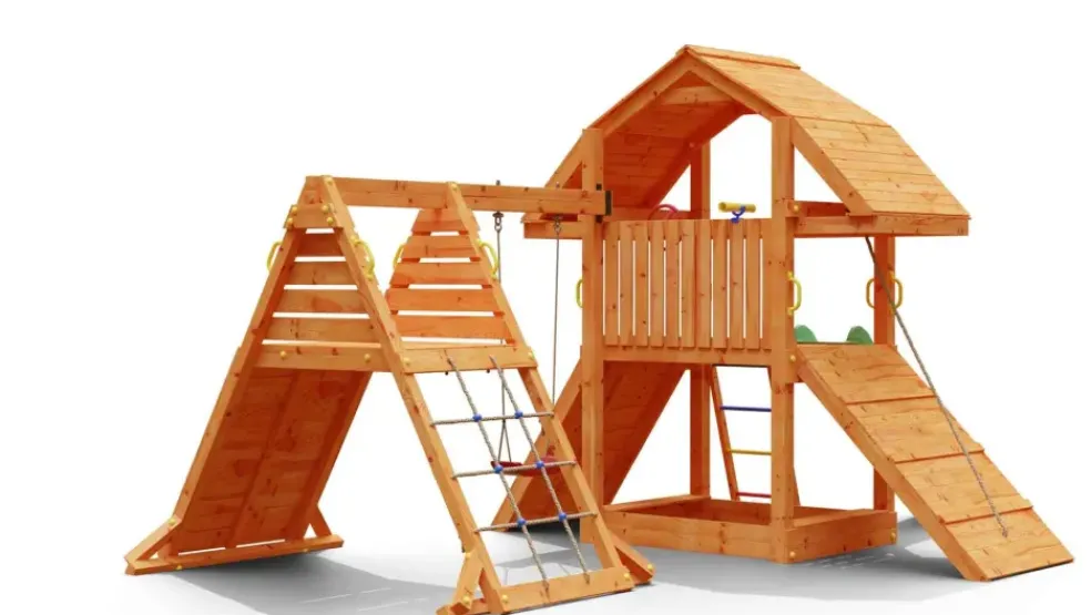 Aire de jeux en bois Buffalo Spider multifonctions de chez Fungoo