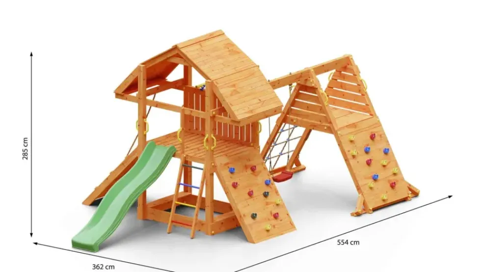 Aire de jeux en bois Buffalo Spider multifonctions de chez Fungoo
