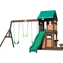 Aire de jeux en bois avec balançoires et toboggan Lakewoodde Backyard