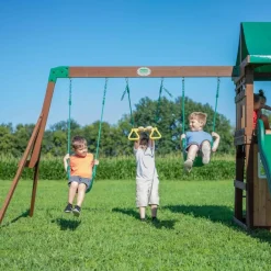 Aire de jeux en bois avec balançoires et toboggan Lakewoodde Backyard