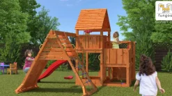 Aire de jeux en bois Big Leader Spider multifonctions de chez Fungoo