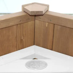 Aire de jeux en bois blanc/marron avec 2 balançoires et toboggan gris Beach Tower Axi