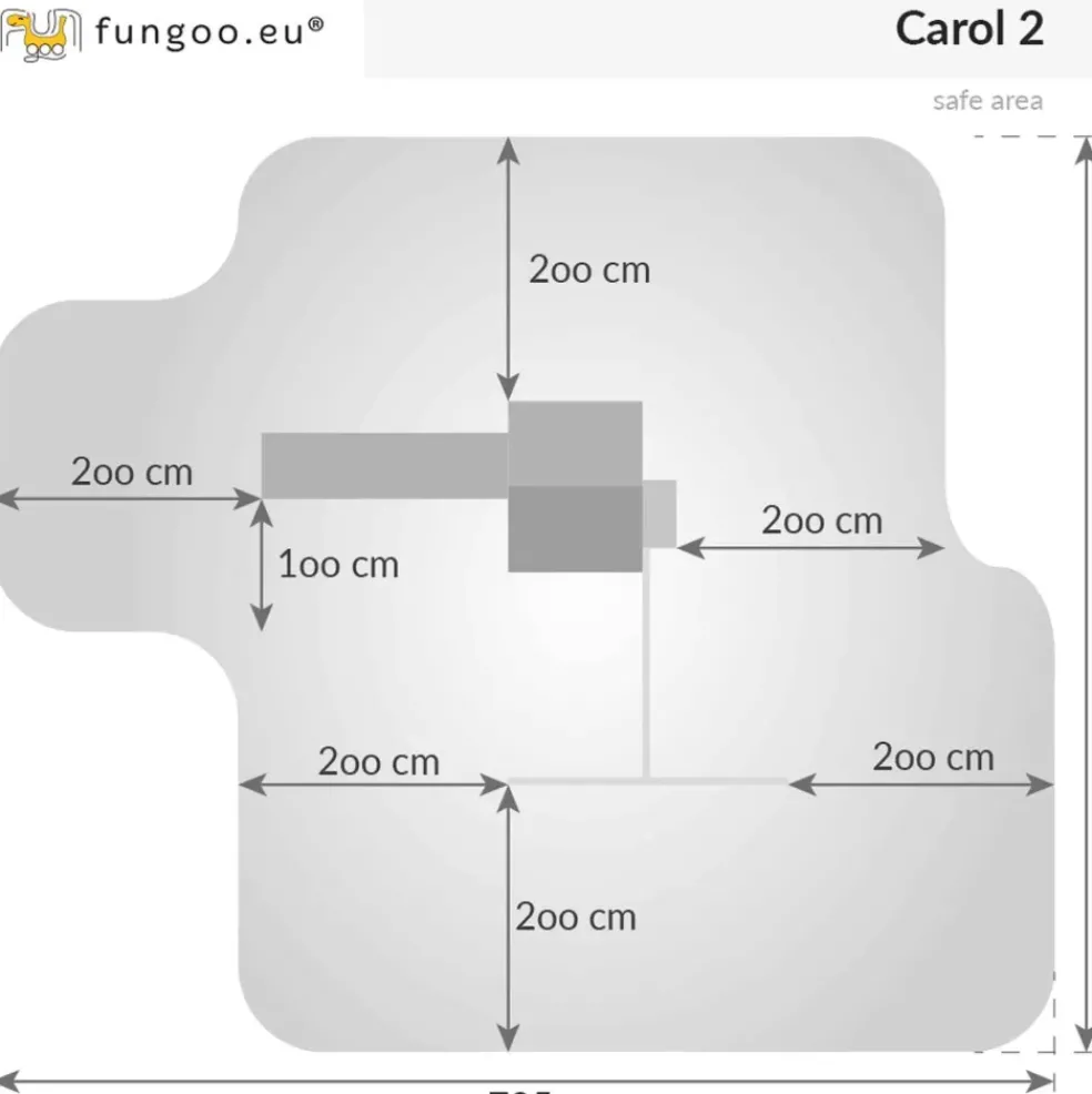 Aire de jeux en bois Carol1 avec toboggan et 1 balançoire de Fungoo