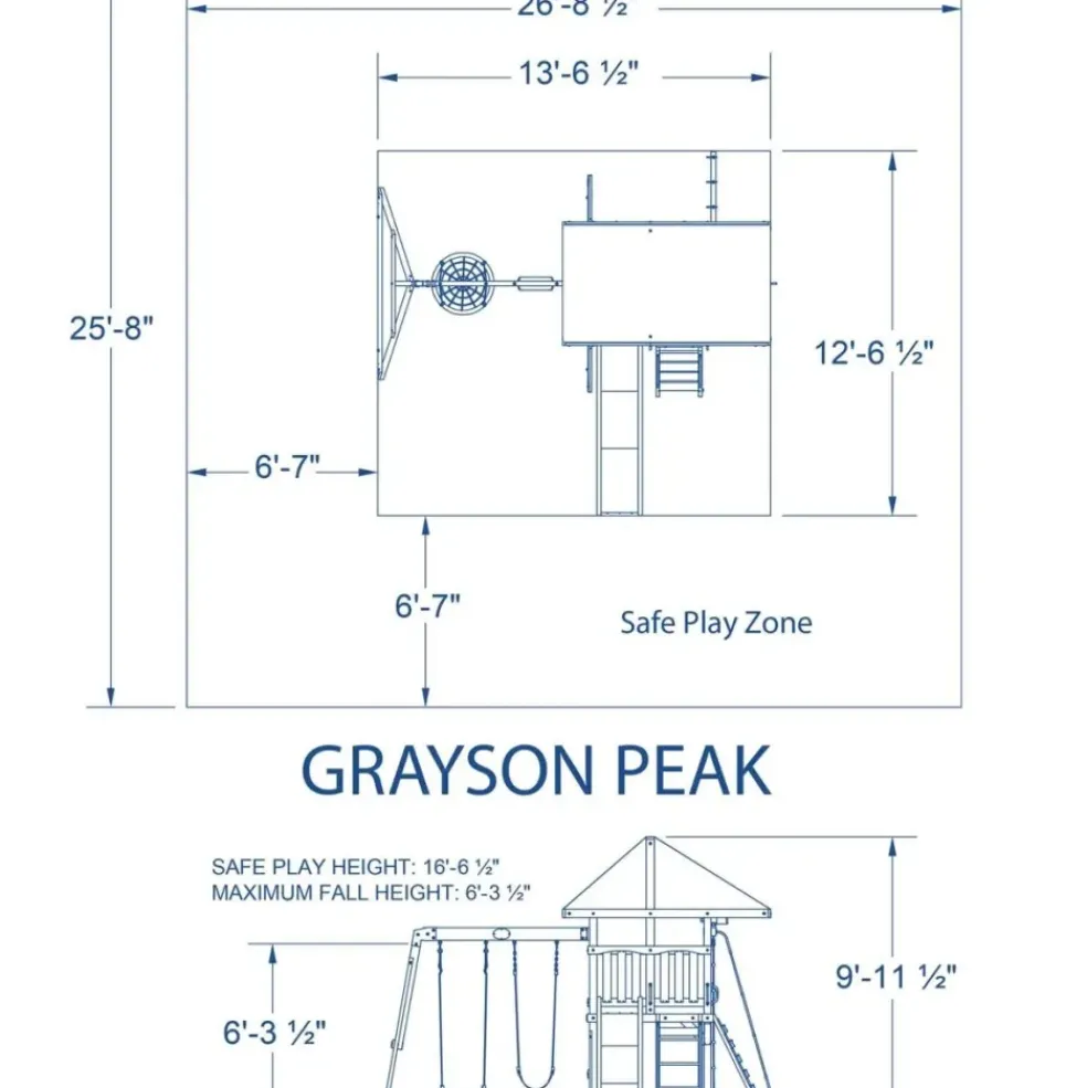 Aire de jeux en bois de cèdre pour 9 enfants Grayson Peak de Backyard