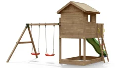 Aire de jeux en bois Galaxy S avec toboggan et maison de chez Fungoo
