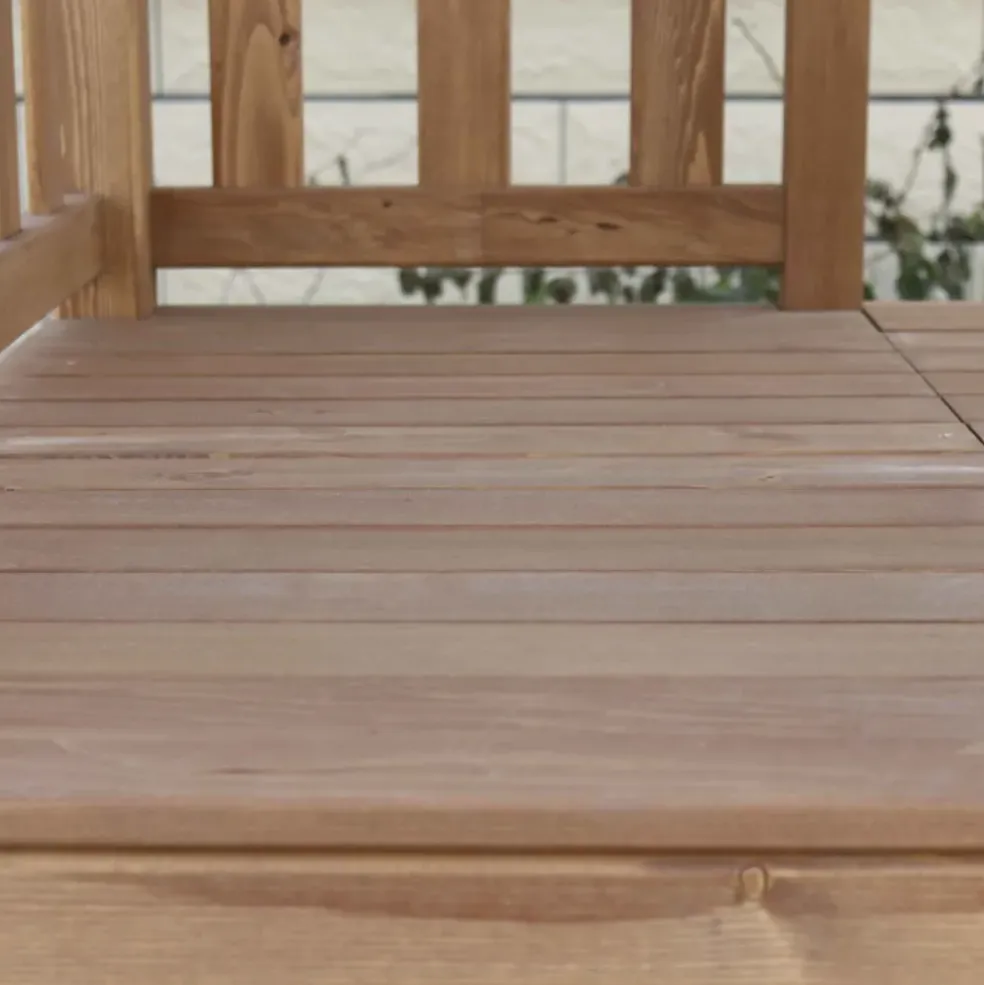 Aire de jeux en bois marron avec 2 balançoires et toboggan blanc Beach Tower Axi