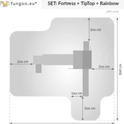 Aire de jeux en bois Rainbow Fortress Tip multiactivités de Fungoo