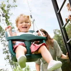 Aire de jeux familiale avec siège bébé et balançoire nid Playbase BERG taille L
