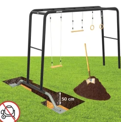 Aire de jeux familiale avec siège bébé et balançoire nid Playbase BERG taille L