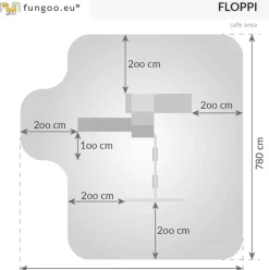 Aire de jeux Floppi en bois avec une table et 2 balançoires de Fungoo