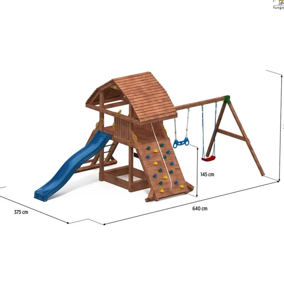 Aire de jeux Giant Move Beach avec toboggan, mur, balançoire de Fungoo