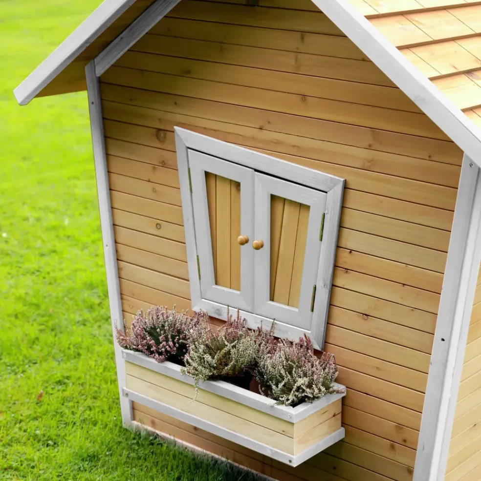 Alice Maisonnette en bois écologique brun/blanc Axi