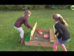 Bac à sable en bois multicolor avec couvercle et banc intégré Ella Axi