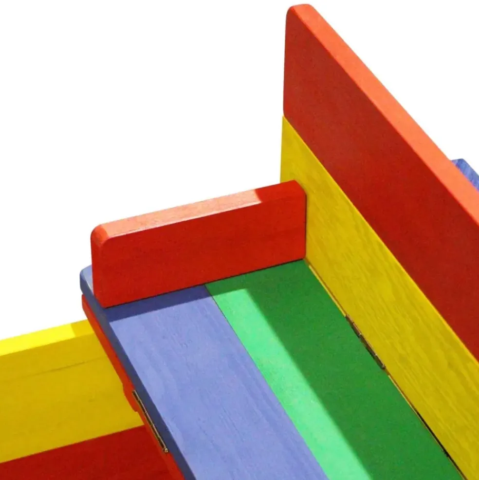 Bac à sable en bois multicolor avec couvercle et banc intégré Ella Axi