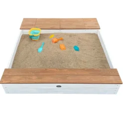 Bac à sable et espace de rangement en bois marron et blanc Evy d'AXI