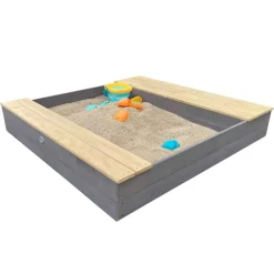 Bac à sable et espace de rangement en bois marron et gris Evy d'AXI