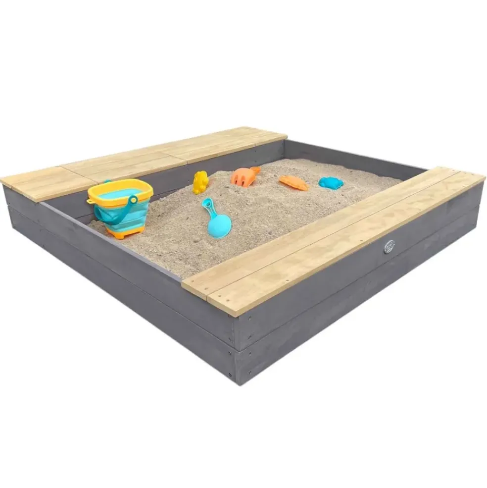 Bac à sable et espace de rangement en bois marron et gris Evy d'AXI