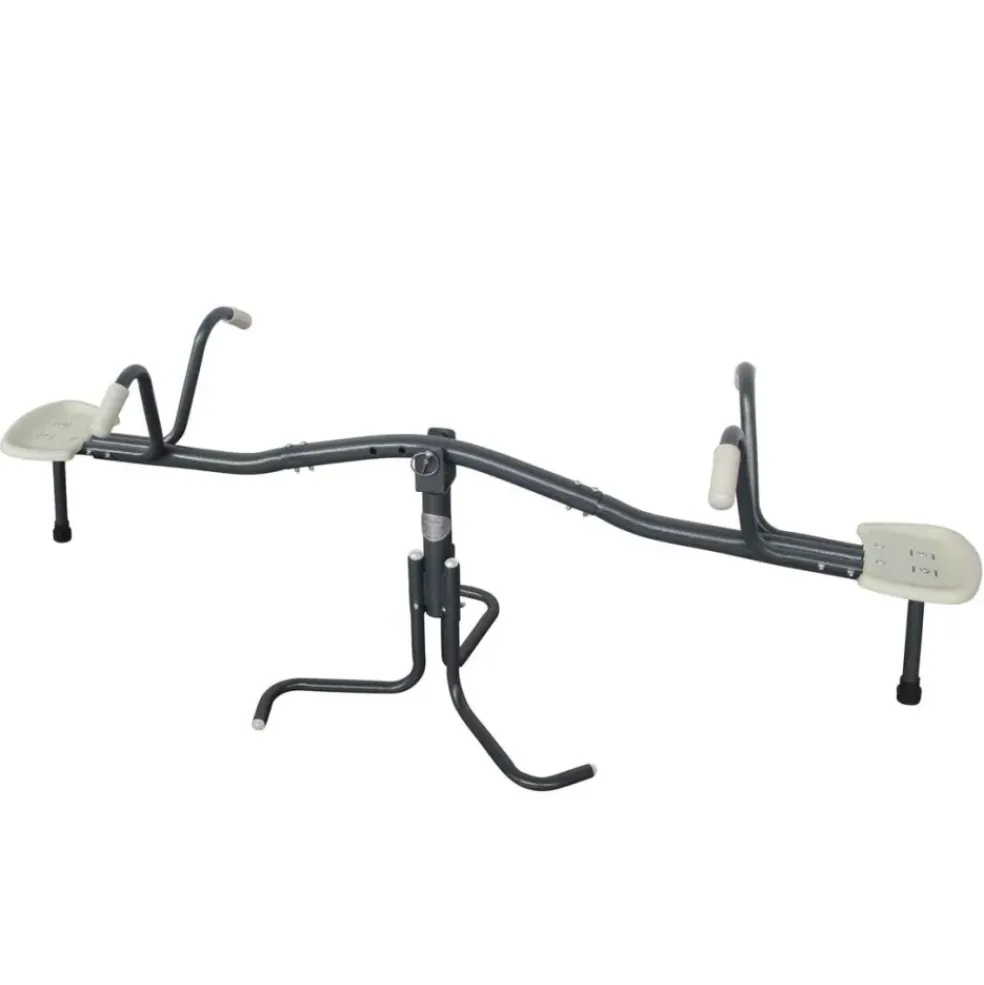 Balançoire double rotative 360° en métal anthracite et crème d'AXI