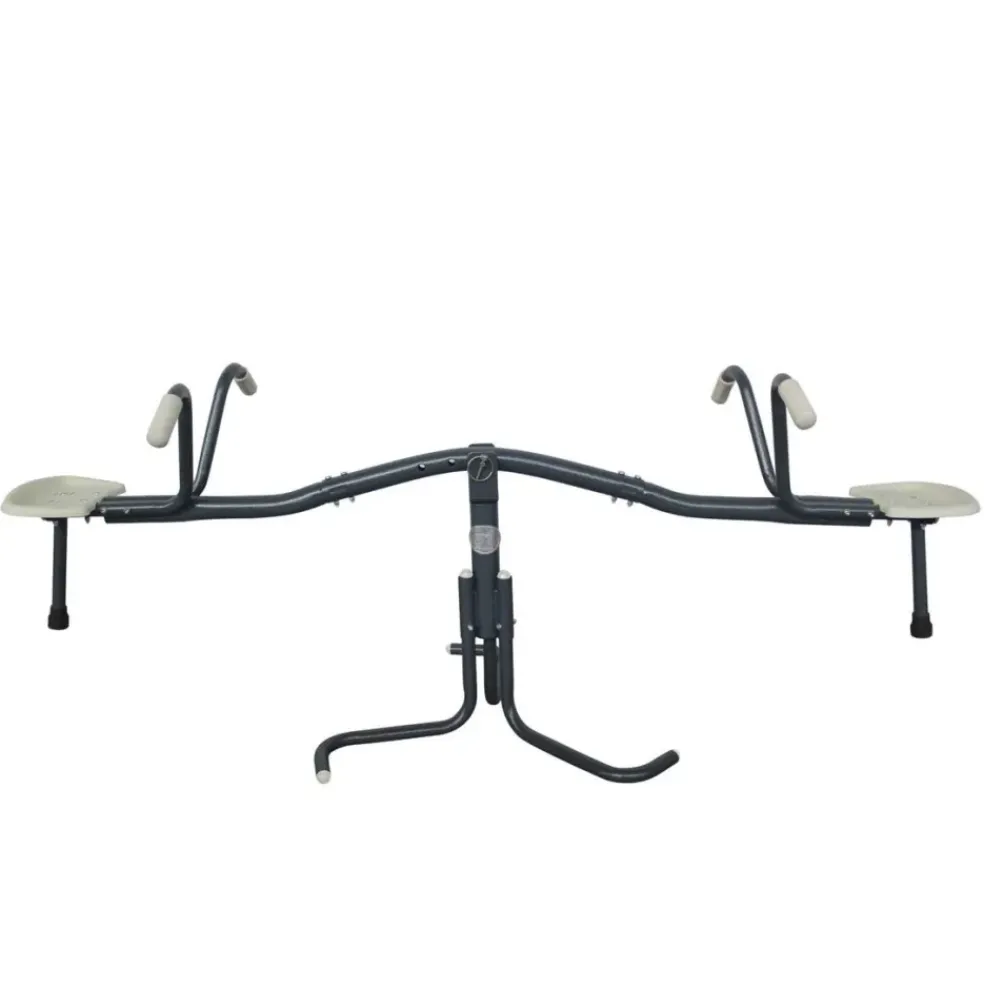 Balançoire double rotative 360° en métal anthracite et crème d'AXI