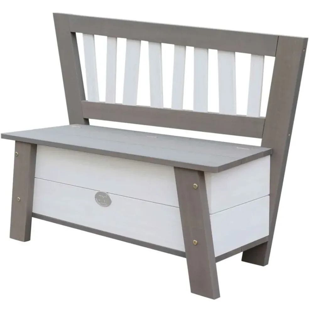 Banc de rangement en bois gris et blanc dès 3 ans Corky d'Axi
