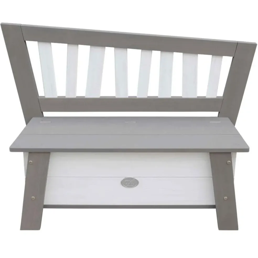Banc de rangement en bois gris et blanc dès 3 ans Corky d'Axi