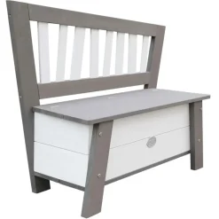 Banc de rangement en bois gris et blanc dès 3 ans Corky d'Axi