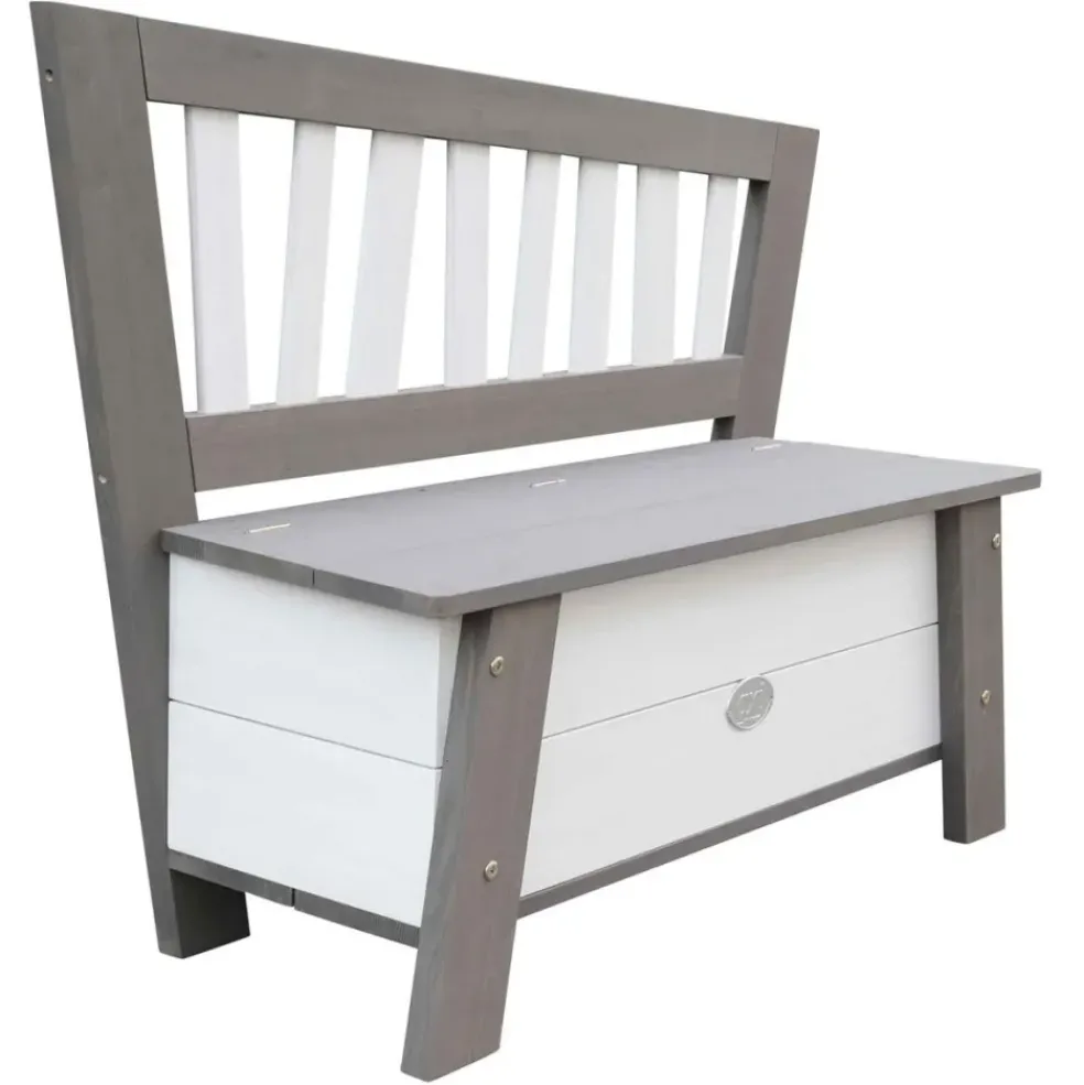 Banc de rangement en bois gris et blanc dès 3 ans Corky d'Axi