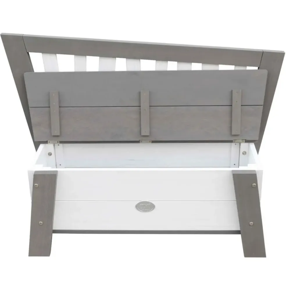 Banc de rangement en bois gris et blanc dès 3 ans Corky d'Axi