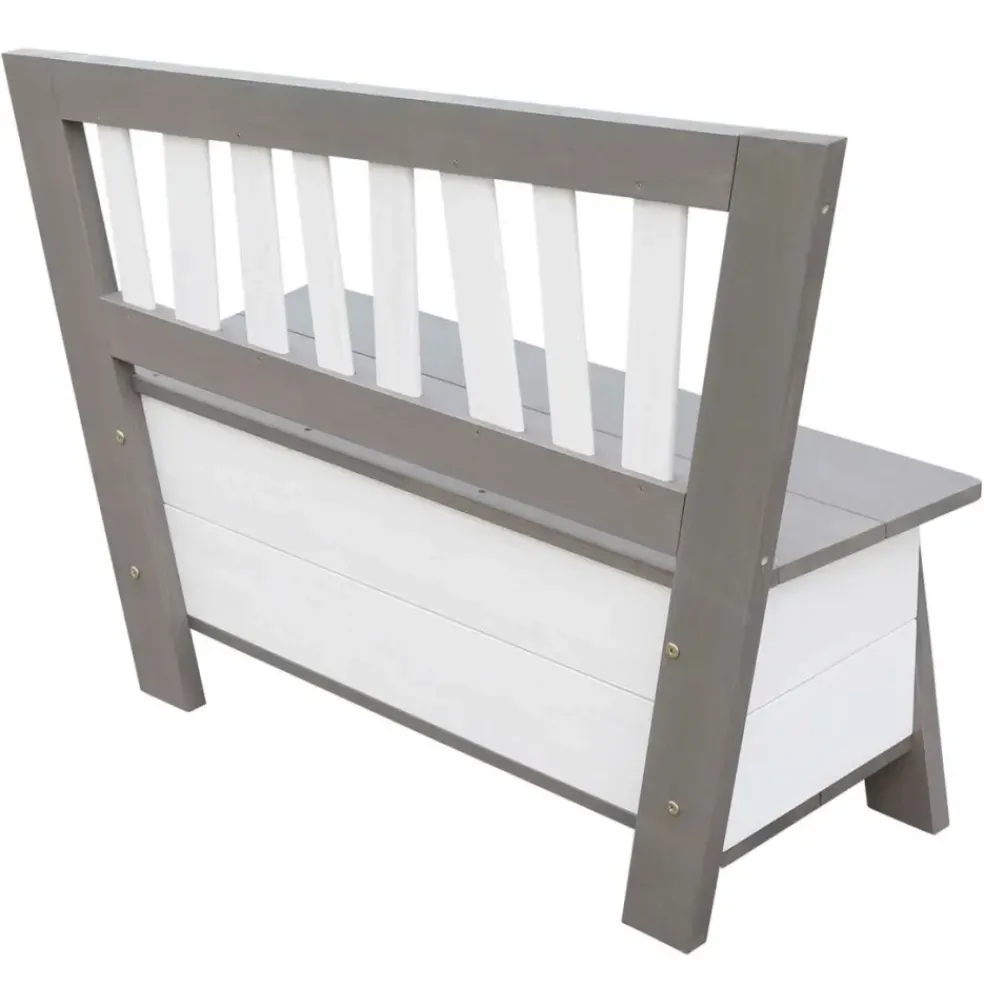 Banc de rangement en bois gris et blanc dès 3 ans Corky d'Axi