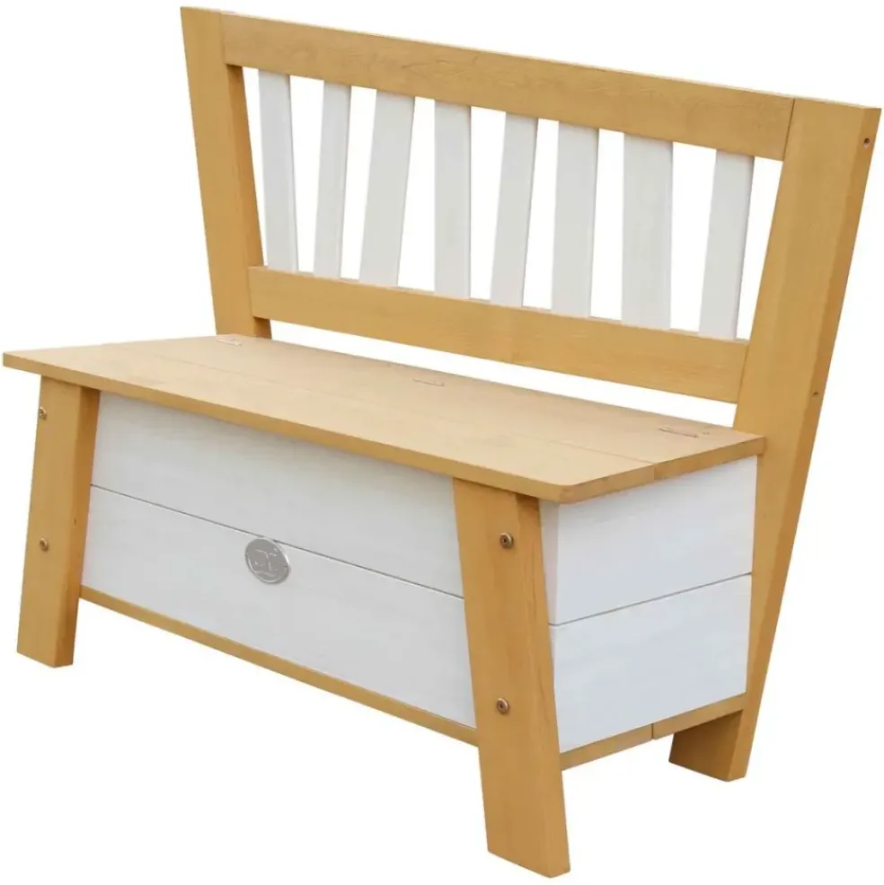 Banc de rangement en bois marron et blanc dès 3 ans Corky d'Axi