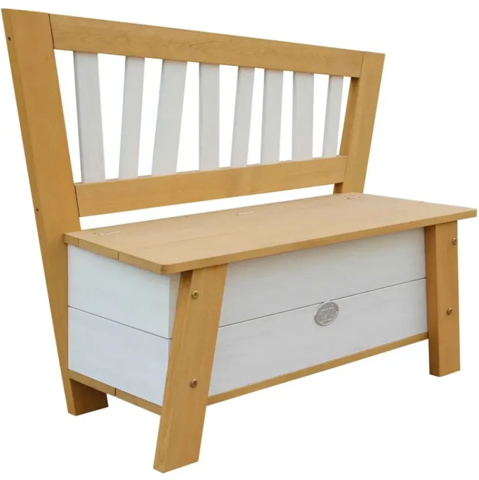 Banc de rangement en bois marron et blanc dès 3 ans Corky d'Axi