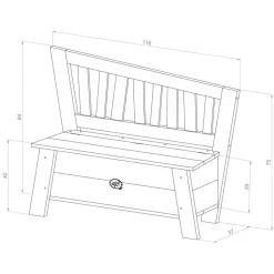 Banc de rangement en bois marron et blanc dès 3 ans Corky d'Axi