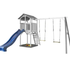 Beach Tower de Axi avec 2 balançoires et toboggan bleu