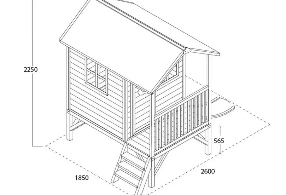 Cabane enfant sur pilotis verte Loft 300 - Exit