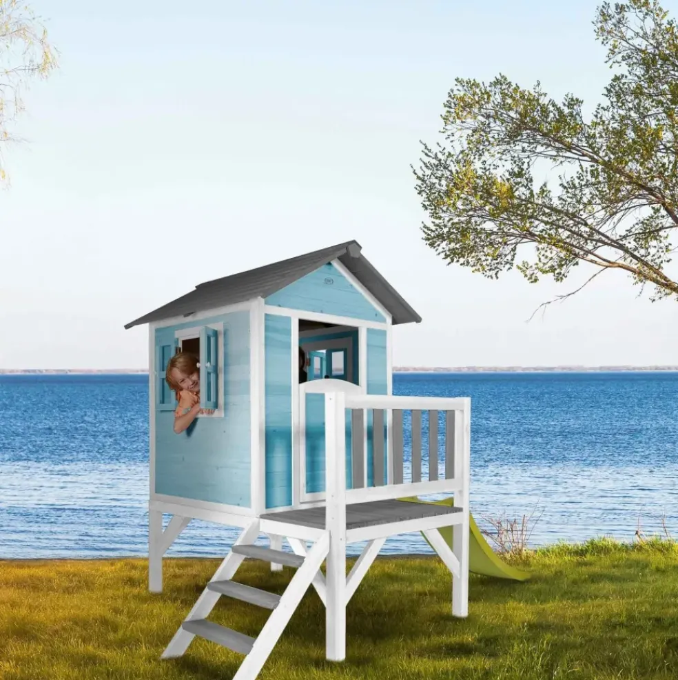 Cabane enfant sur pilotis bleue Lodge XL - Sunny