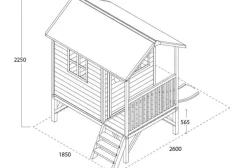 Cabane enfant sur pilotis rouge Loft 300 - Exit