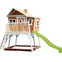Cabane Max de Axi en bois brun/blanc et toboggan