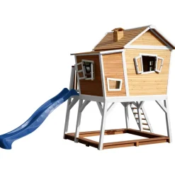 Cabane Max de Axi en bois brun/blanc et toboggan