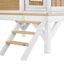 Cabane Tom brun/blanc avec toboggan Axi