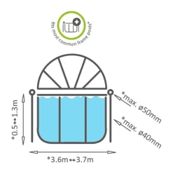 Dôme pour piscine rond transparent 360 cm EXIT
