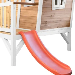 Emma cabane asymétrique en bois sur pilotis avec toboggan 118 cm vert citron Axi