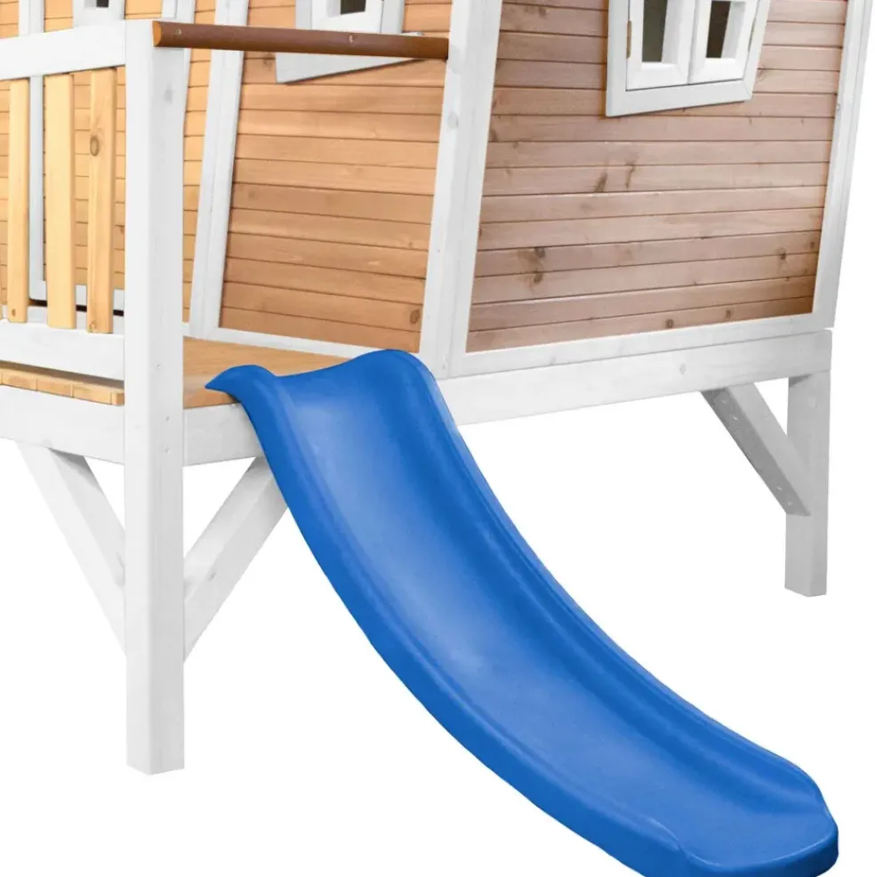Emma cabane asymétrique en bois sur pilotis avec toboggan 118 cm vert citron Axi