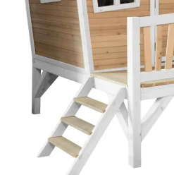 Emma cabane asymétrique en bois sur pilotis avec toboggan 118 cm vert citron Axi